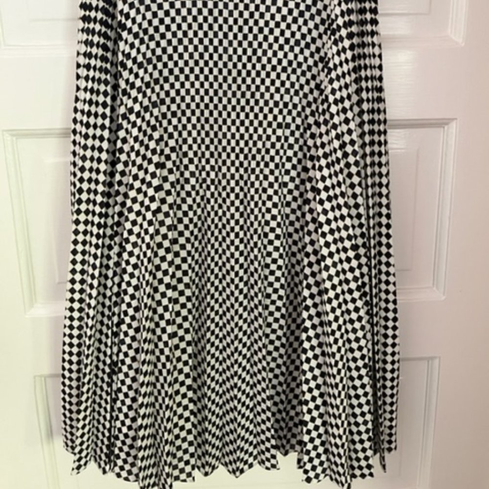 Reiss pleated checked skirt
